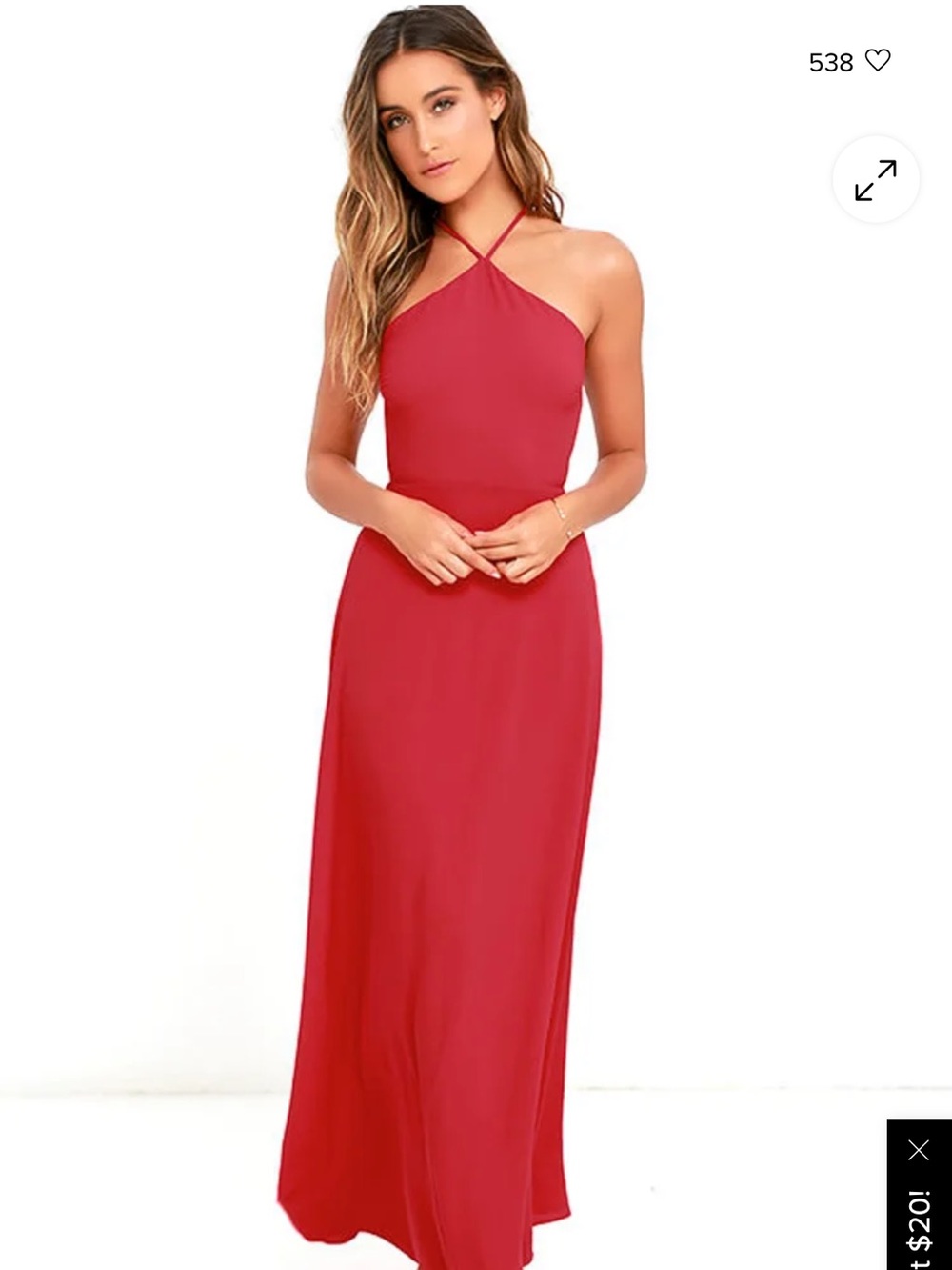 Lulus Backless Halter Maxi Dress - Elegant Women’s Evening Gown